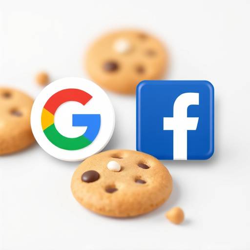Logotipos de empresas como Google y Facebook, representando las cookies de terceros